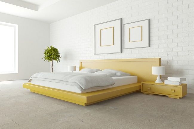 Een geel bed