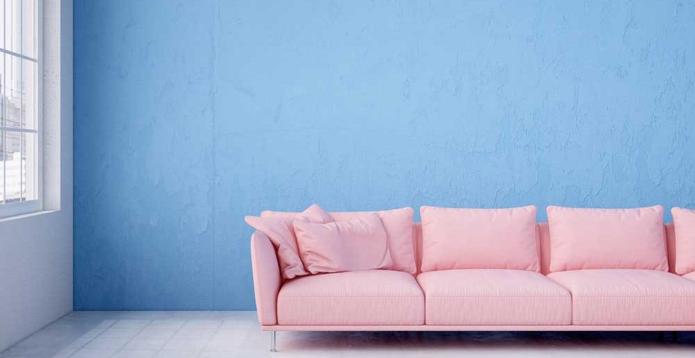 Opvallende kleurvlakken combineren in huis: roze en blauw!