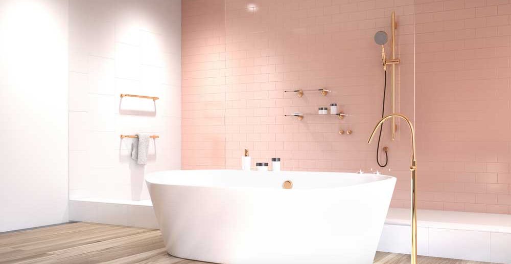 Wow! Dit zie je bijna nooit: een roze badkamer